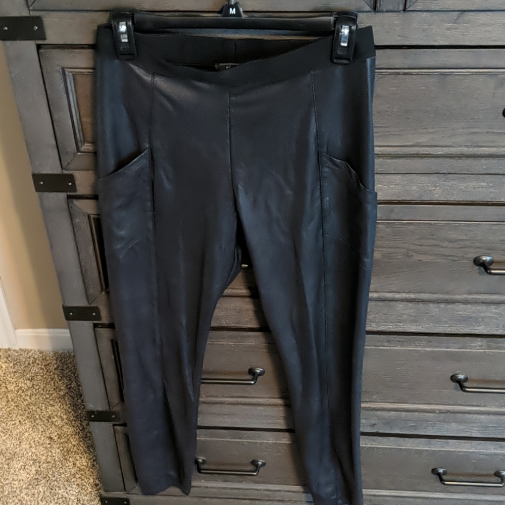 BCBG pleather leggings.